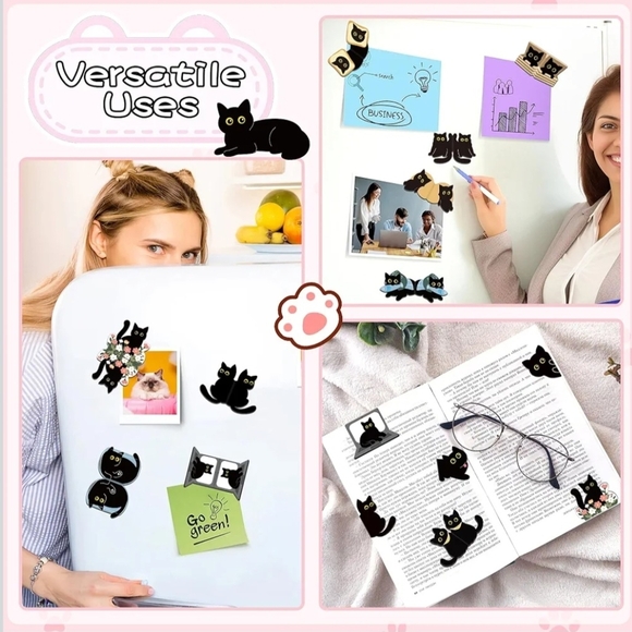 NEW Black Cat Bookmark Magnets - Set Of 2 - Picture 5 of 7